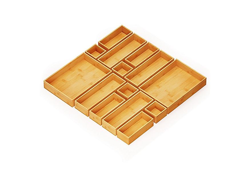 SpaceAid Aufbewahrungsbox Bambus-Schubladenorganizer-Aufbewahrungsboxen-Set günstig online kaufen