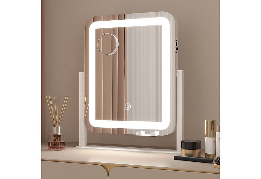 WDWRITTI Kosmetikspiegel 10x Lupe Schminkspiegel mit licht & Handyhalterung günstig online kaufen