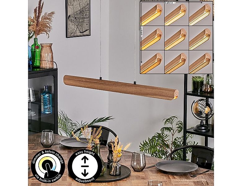 hofstein Pendelleuchte dimmbare Pendellampe aus Metall/Holz/Kunststoff in S günstig online kaufen