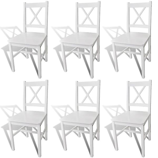 vidaXL Esszimmerstühle 6 Stk Weiß Kiefernholz 271496 günstig online kaufen