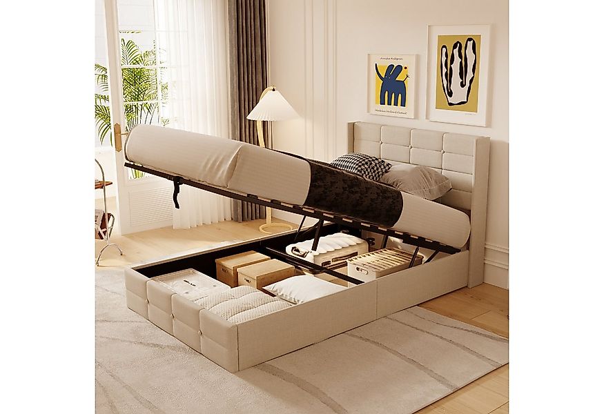 Bealife Polsterbett Einzelbett/Doppelbett mit hydraulischem Stauraum (120/1 günstig online kaufen