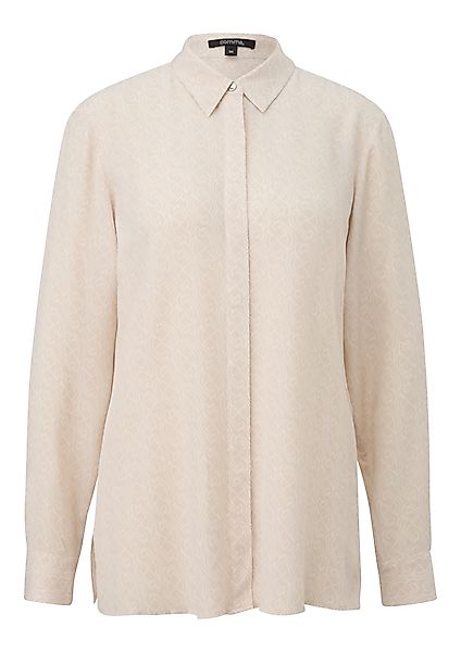 Comma Langarmbluse aus Viskose, mit Minimal-Muster günstig online kaufen
