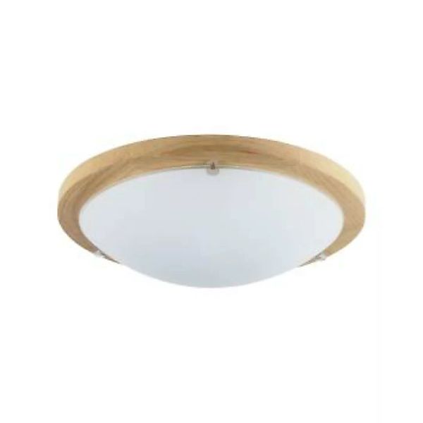 Runde Deckenlampe Holz Glas 3-flmg Ø45cm blendarm günstig online kaufen