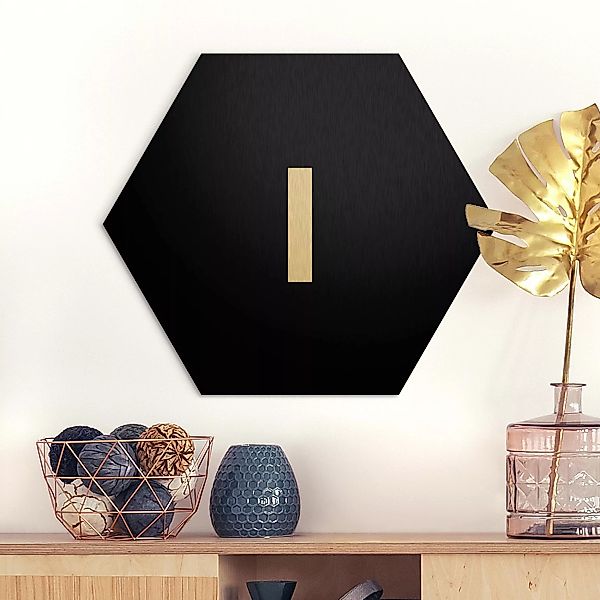 Hexagon-Alu-Dibond Bild Buchstaben Buchstabe Schwarz I günstig online kaufen