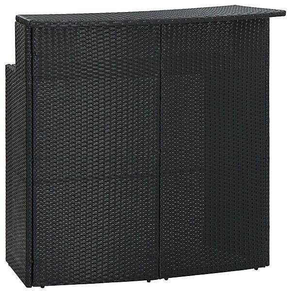 vidaXL Garten-Bartisch Schwarz 120x55x110 cm Poly Rattan 313468 günstig online kaufen