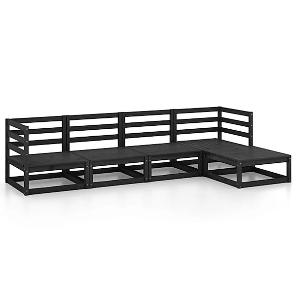 vidaXL 5-tlg Garten-Lounge-Set Schwarz Massivholz Kiefer Modell 11 günstig online kaufen