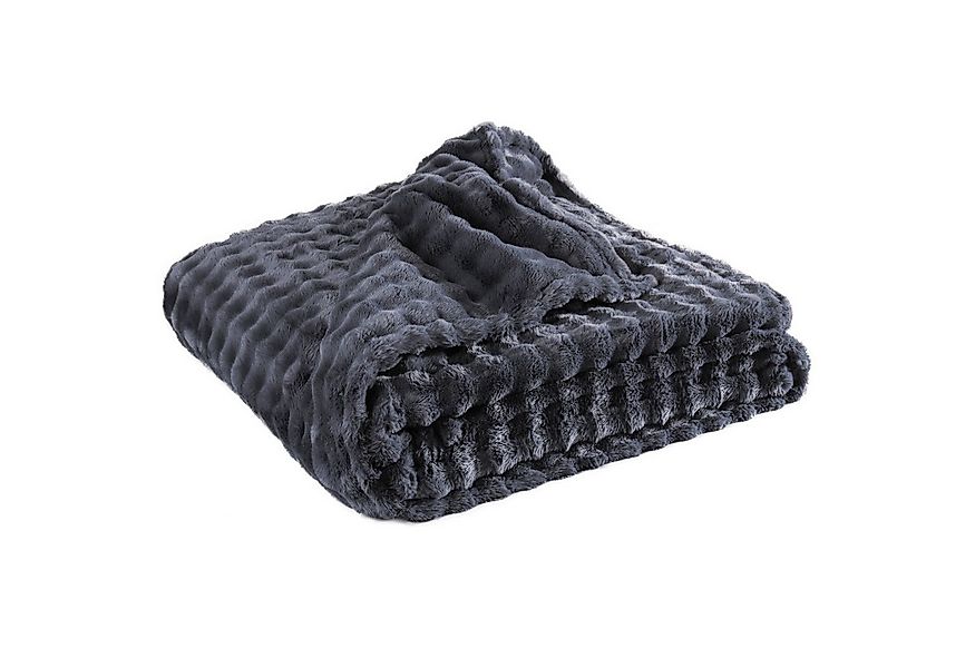 Wohndecke Felldecke kuschelige Wohndecke Webpelz Nerz Optik anthrazit 150x2 günstig online kaufen
