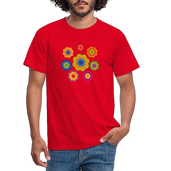 Spreadshirt T-Shirt 70er Jahre Hippie Flower günstig online kaufen