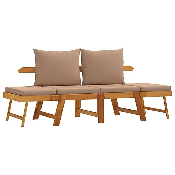vidaXL Gartenbank mit Kissen 2-in-1 Massivholz Akazie 367582 günstig online kaufen
