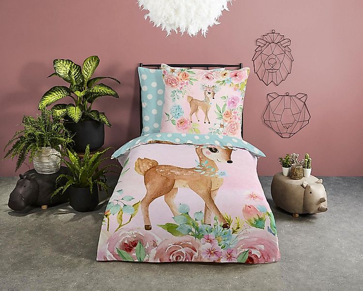 good morning Kinderbettwäsche Sweet2, Renforcé, 2 teilig, Baumwolle, 135x20 günstig online kaufen