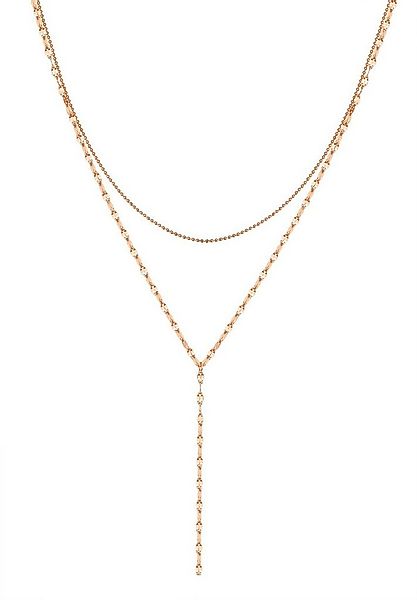 Hey Happiness Statementkette Vergoldete Y Layer Damen aus Edelstahl, Doppel günstig online kaufen