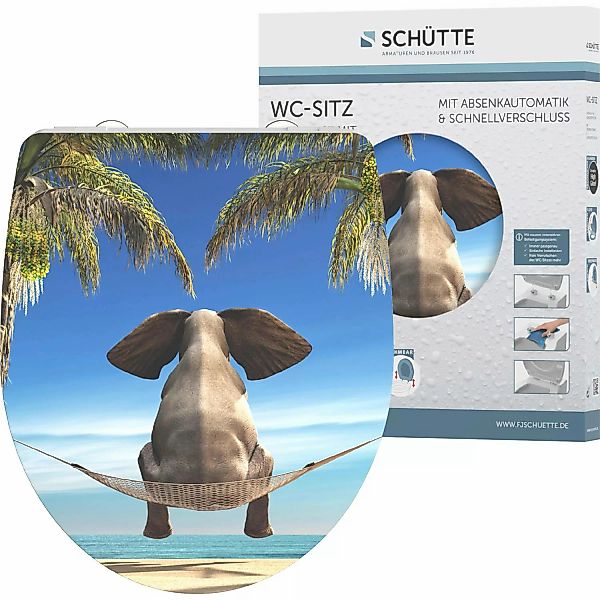 Schütte WC-Sitz Happy Elephant Duroplast mit Absenkautomatik & Schnellversc günstig online kaufen
