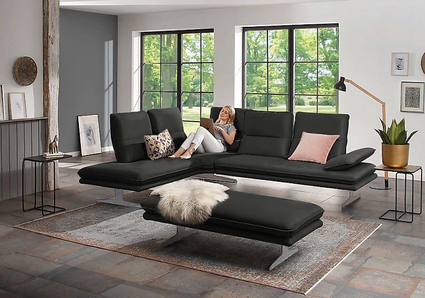 W.SCHILLIG Ecksofa "broadway, Designsofa, mit tollem Sitzkomfort, L-Form", günstig online kaufen