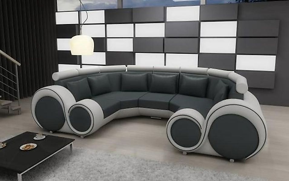 JVmoebel Ecksofa XXL WOHNLANDSCHAFT LEDERSOFA DESIGN POLSTER GARNITUR COUCH günstig online kaufen