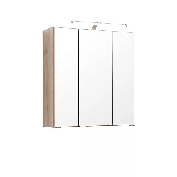 Bad Spiegelschrank in Buche LED Aufbauleuchte günstig online kaufen