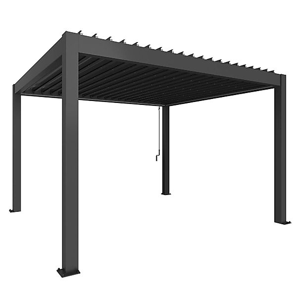 Biohort Pergola 4 m x 3,5 m Dunkelgrau-Metallic günstig online kaufen