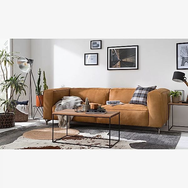 home24 Sofa Pentre (3-Sitzer) Echtleder günstig online kaufen