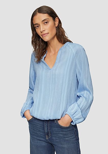 s.Oliver Langarmbluse Bluse mit Strukturstreifen Raffung günstig online kaufen