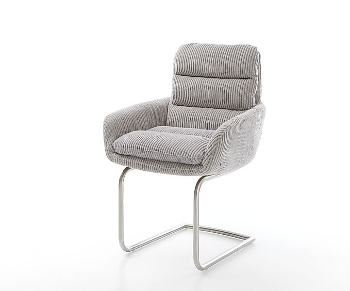 Freischwinger Abelia-Flex mit Armlehnen Cord Silbergrau Freischwinger rund günstig online kaufen