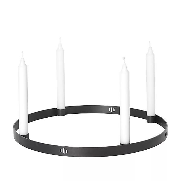 ferm LIVING - Circle Kerzenständer L - schwarz/matt/Ø38cm/schwarzer Patina günstig online kaufen