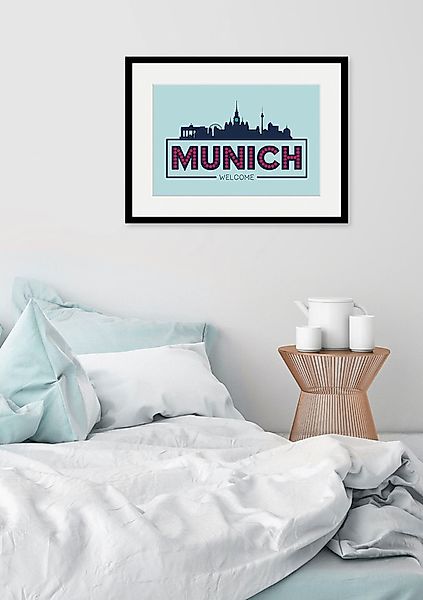 queence Bild »Welcome Munich«, Städte-Stadt-Deutschland-München-Schriftzug, günstig online kaufen