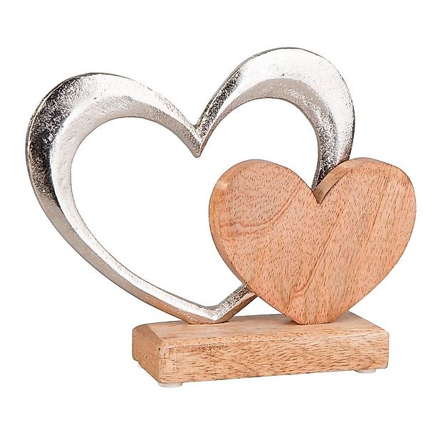 MICA Dekofigur Standdeko - Herzsilhouette und Herz - ca. 18,5 x 5 x 17 cm günstig online kaufen