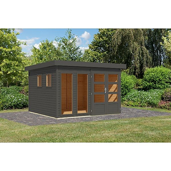 Karibu Gartenhaus Maradi 6 Rundum Terragrau 216 x 298 x 302 cm günstig online kaufen