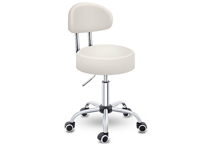 TRESKO Drehhocker Rollhocker mit Lehne, Arbeitshocker höhenverstellbar 46-5 günstig online kaufen