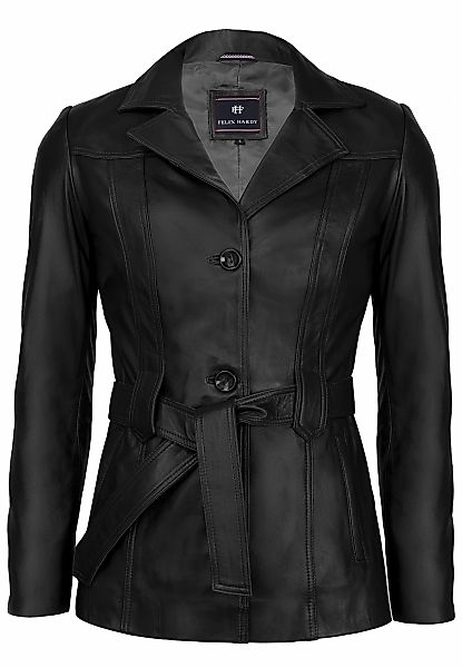 Felix Hardy Lederjacke "Lederjacke mit Gürtel und Knöpfen" günstig online kaufen