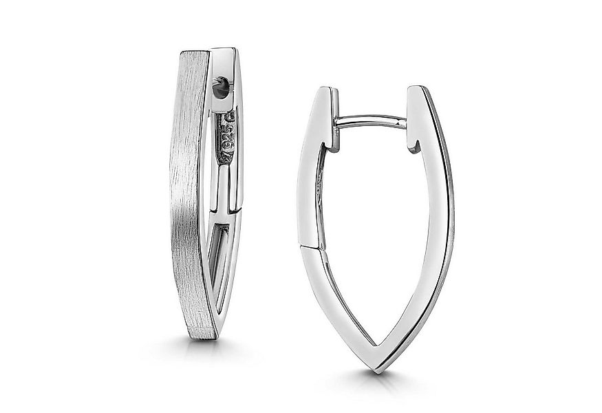 Materia Klappcreolen Spitze Creolen oval mattierte Optik SO-153, 925 Sterli günstig online kaufen