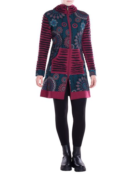 Vishes Kurzmantel Damen Mandala Blumen Jersey-Mantel günstig online kaufen