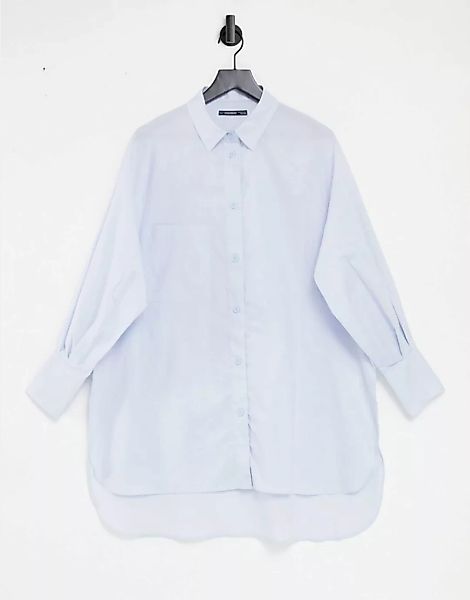 Threadbare – Oversized Hemdkleid mit Ballonärmeln in Hellblau günstig online kaufen