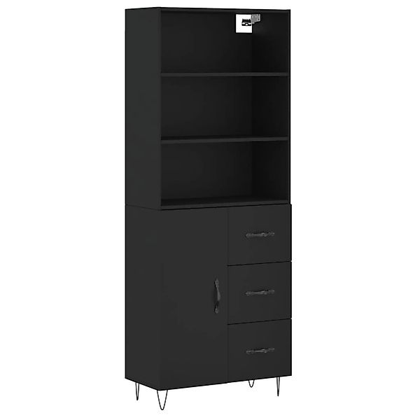 vidaXL Highboard Schwarz 69,5x34x180 cm Holzwerkstoff 3189438 günstig online kaufen