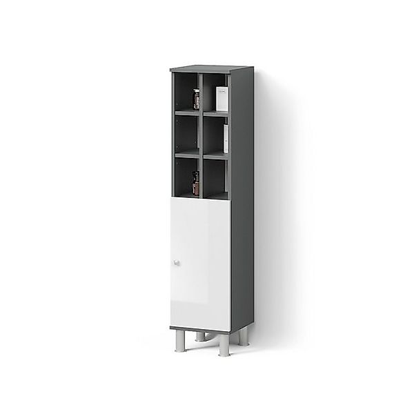 Livinity® Midischrank Fucino, Weiß Hochglanz, 30 x 130.6 cm große Tür günstig online kaufen