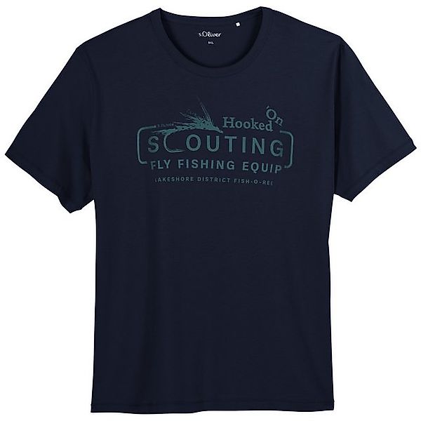 s.Oliver Rundhalsshirt s.Oliver Übergrößen T-Shirt navy Hooked on Scouting günstig online kaufen