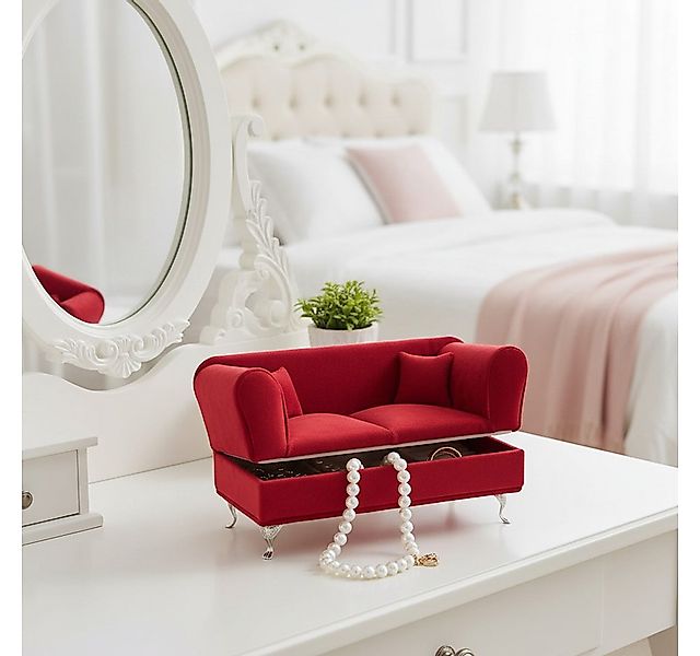 MF Schmuckkasten Schmucksofa Amélie Schmuckkasten Rot Vintage Aufbewahrung günstig online kaufen
