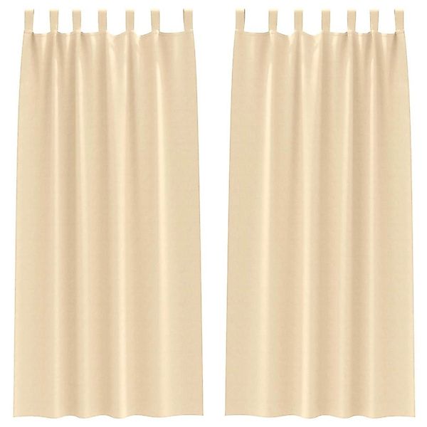 vidaXL Verdunkelungs-Vorhänge mit Ringen Creme Polyester 4107597 günstig online kaufen