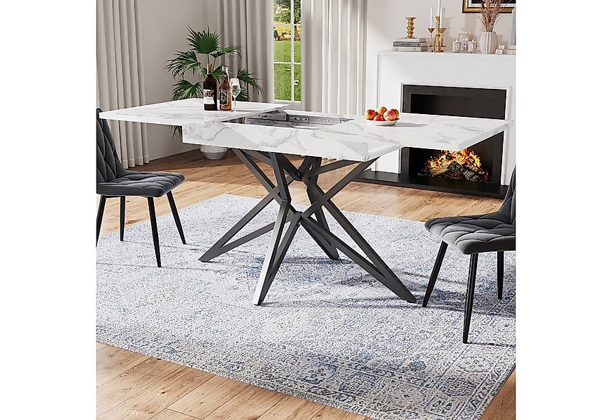 KLAM HOME Esstisch Ausziehbarer Esstisch 120 (160) x 80 cm, ausziehbarer Kü günstig online kaufen