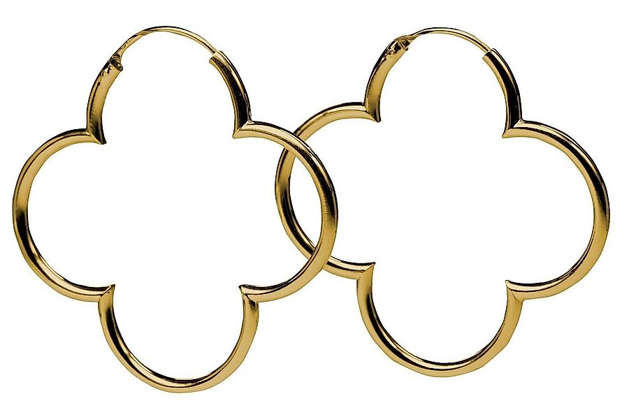 SILBERMOOS Paar Creolen Kleeblatt Creolen vergoldet, 925 Sterling Silber günstig online kaufen