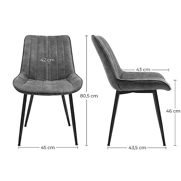 SONGMICS Esszimmerstuhl Stuhlset – Polsterstühle, Moderner günstig online kaufen