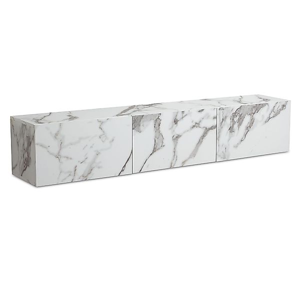 FINEBUY Lowboard FB58627 (Marmor-Optik Weiß 120x30x30 günstig online kaufen