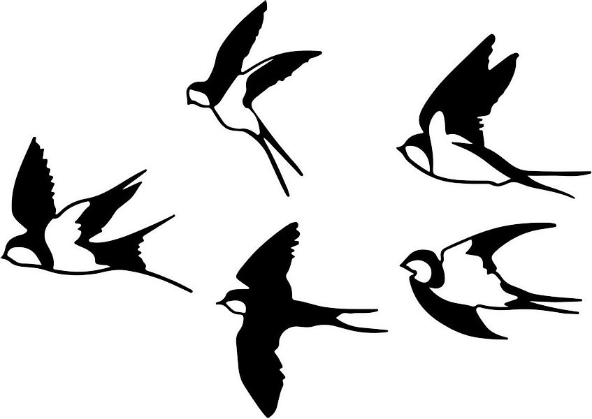 ESTART Metallbild Vogel-Wanddekoration Metall Set 5 günstig online kaufen