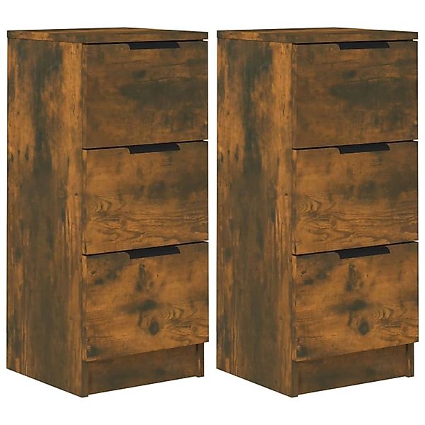 vidaXL Sideboards 2 Stk Räuchereiche 30x30x70 cm Holzwerkstoff 817013 günstig online kaufen