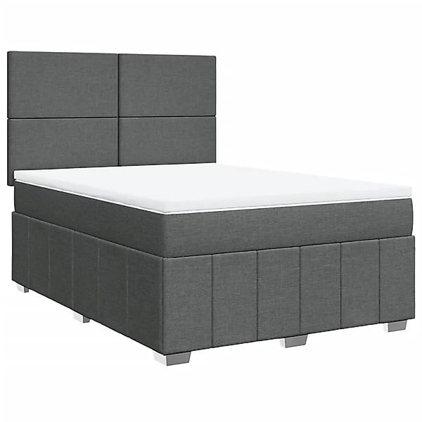vidaXL Boxspringbett mit Matratze Dunkelgrau 160x200 cm Stoff 3294013 günstig online kaufen
