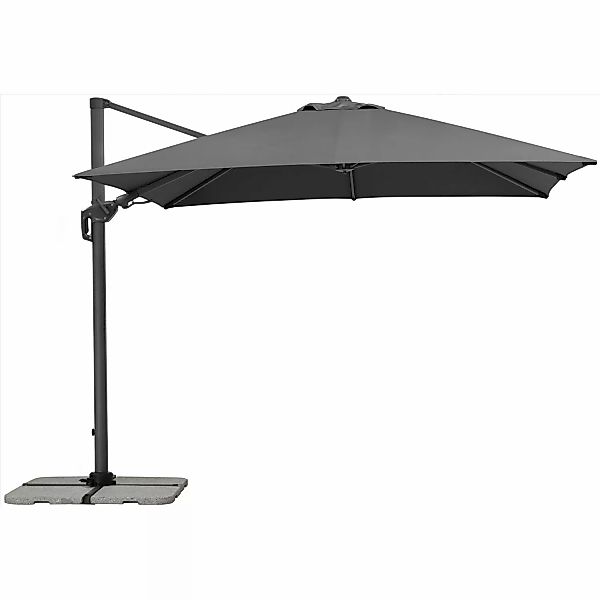 Schneider Ampelschirm Rhodos 300 cm x 300 cm Anthrazit mit Kurbelmechanik günstig online kaufen