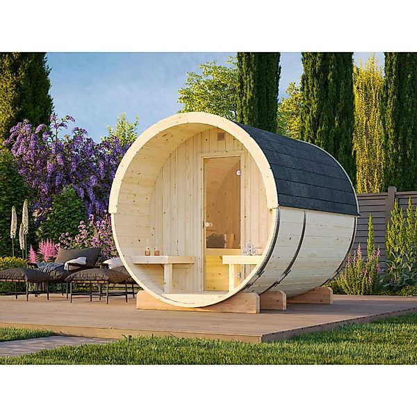 Palmako Saunafass Anita 1,3 m² x 0,7 m² Natur / Unbehandelt günstig online kaufen