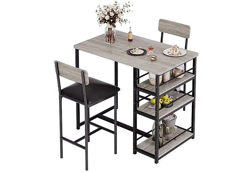 GarveeMore Essgruppe Ktichen Tisch mit 2 Stühlen für Küche & Esszimmer, Bar günstig online kaufen