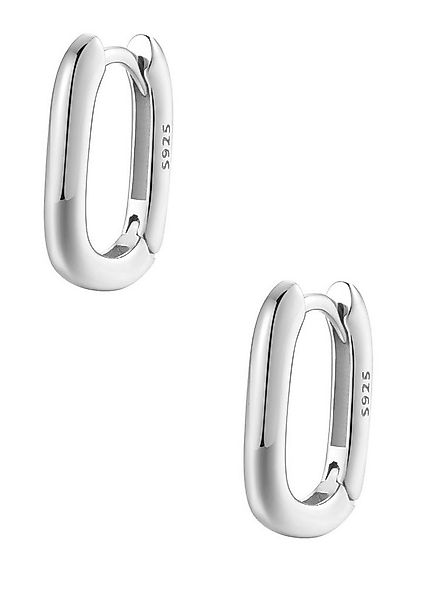 Hey Happiness Paar Creolen Oval und Eckig, Silber 925er (2-tlg), Damen Silb günstig online kaufen