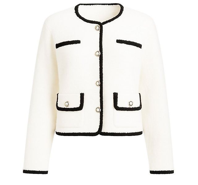 Mississhop Kurzjacke Damen Bouclé-Blazer mit Kontrastpaspeln – stilvoller K günstig online kaufen