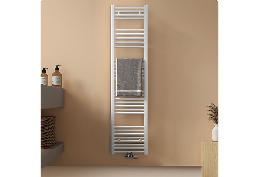 EMKE Badheizkörper Handtuchtrockner Handtuchwärmer Mittelanschluss, Weiß Ba günstig online kaufen